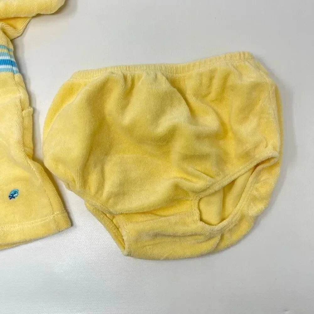 Gymboree Pool Party Yellow Embroidered Terry Dress Vintage 2004 18-24 Months